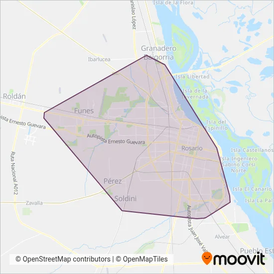 Rosario Bus SA coverage area map