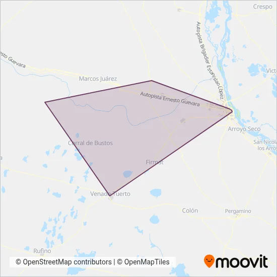 UTE America TA SRL -Azul SATA coverage area map