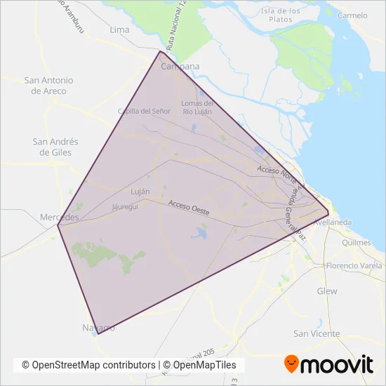 Transportes Atlantida coverage area map