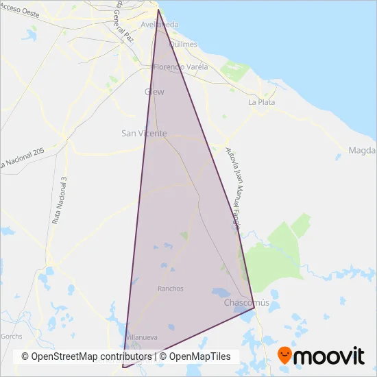 Ricchieri Tours coverage area map