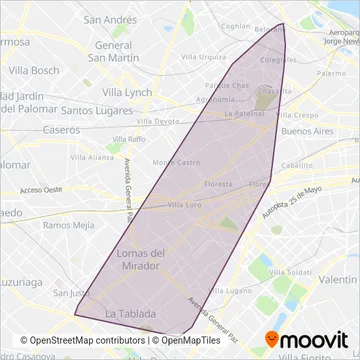 Bernardino Rivadavia S.A.T.A. coverage area map