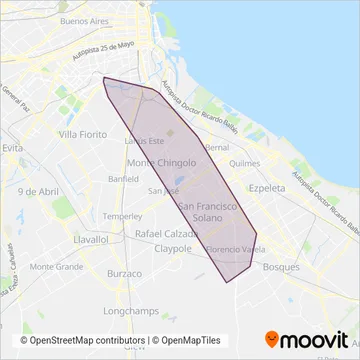 Microomnibus La Colorada S.A.C.I. coverage area map