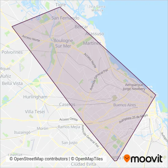 Gral. Roca coverage area map