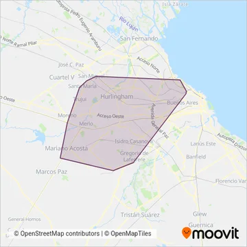 Empresa Línea 216 S.A.T. coverage area map