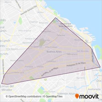 Juan B. Justo coverage area map