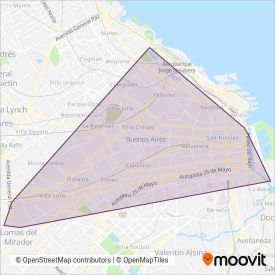 Juan B. Justo coverage area map