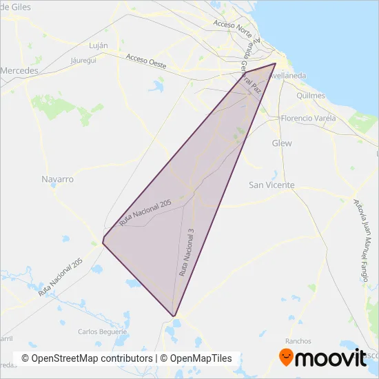 Línea Expreso Liniers S.A. coverage area map