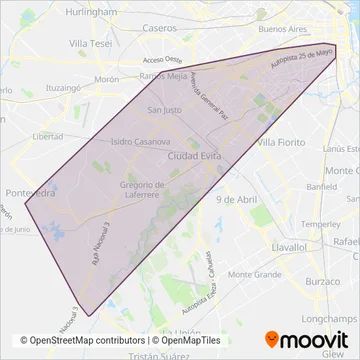 Transporte Ideal San Justo coverage area map