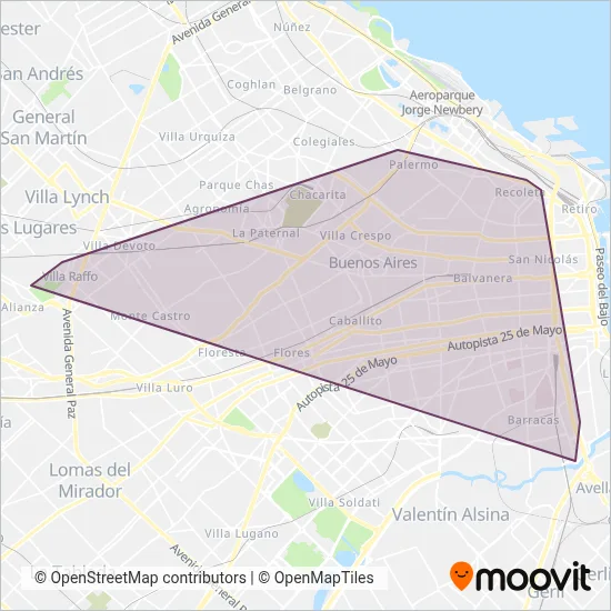 Transportes Automotores Callao coverage area map