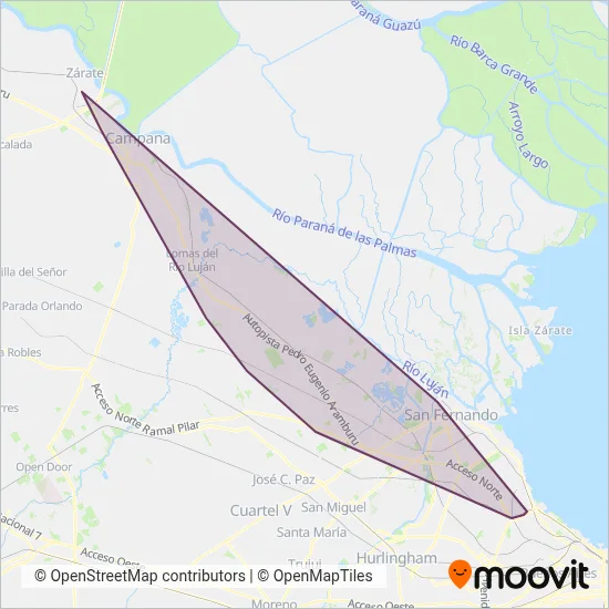 Línea Sesenta S.A. coverage area map