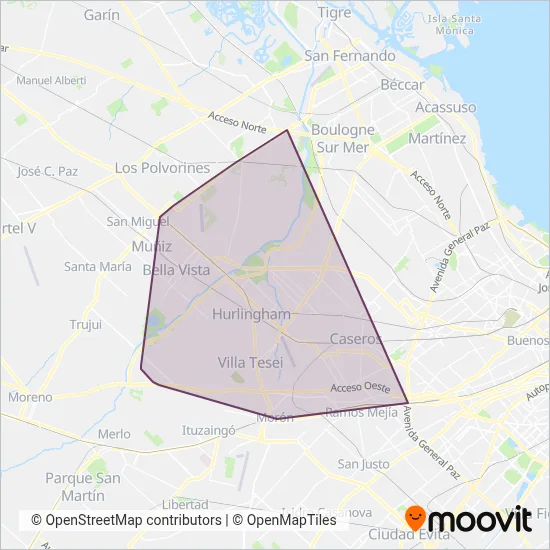 Empresa del Oeste coverage area map