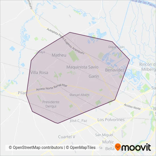 La Central De Escobar S.A. coverage area map