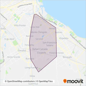 Expreso Villa Galicia San José coverage area map