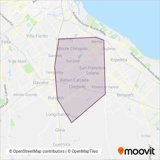 Expreso Villa Galicia San José coverage area map