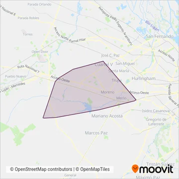 Transportes La Perlita S.A. coverage area map