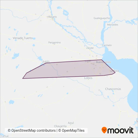 Transportes Automotores La Plata coverage area map