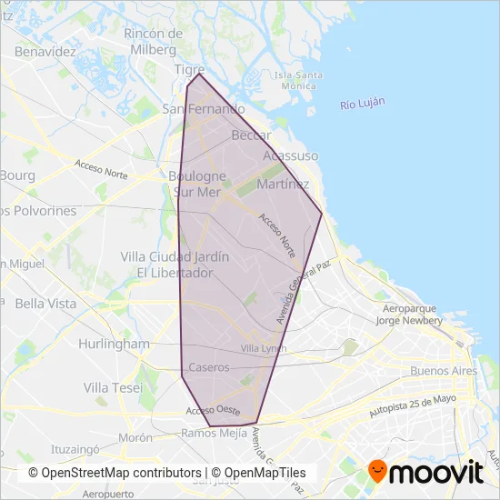 Compañía Noroeste coverage area map