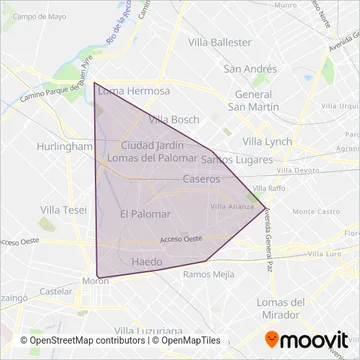 Compañía Vecinal Metropolitana coverage area map