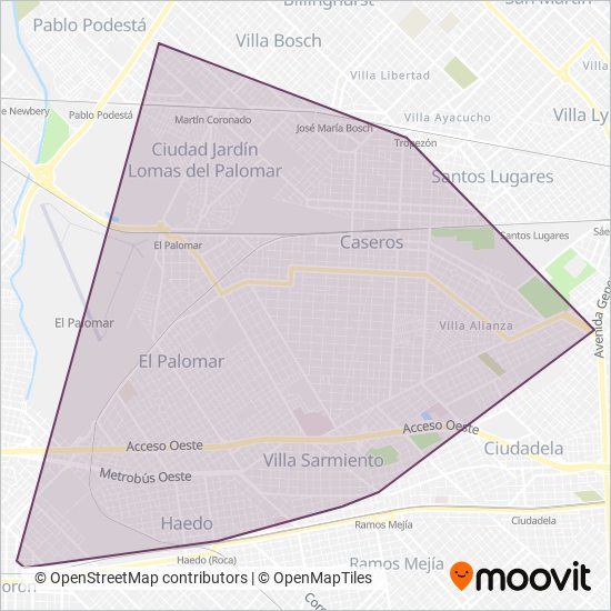 Compañía Vecinal Metropolitana coverage area map
