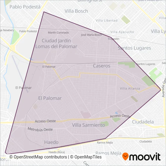 Compañía Vecinal Metropolitana coverage area map