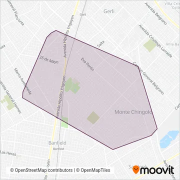 Mapa del área de cobertura de El Urbano