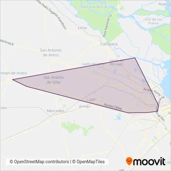 Isleña Metropolitana coverage area map