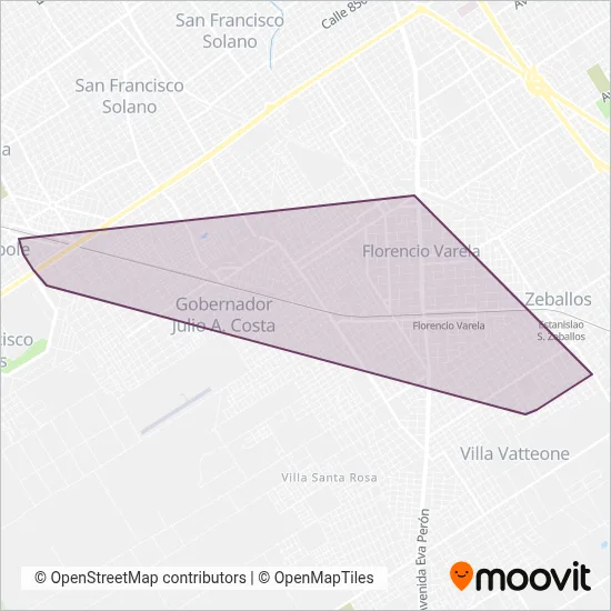 Transportes San Juan Bautista S.A. coverage area map