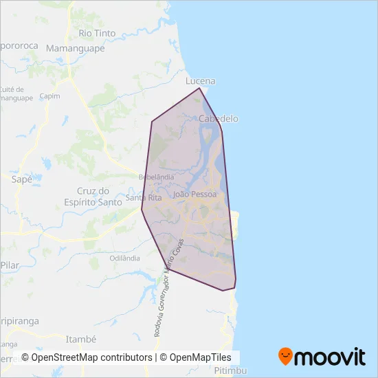Metropolitano coverage area map