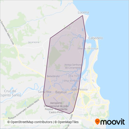 Consórcio Metropolitano | TR Transportes (Santa Rita) coverage area map