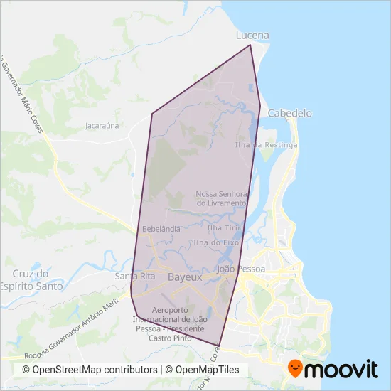 Consórcio Metropolitano | TR Transportes coverage area map
