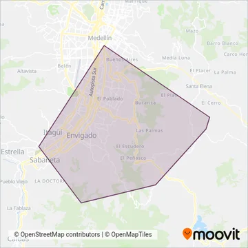 TPC Envigado coverage area map