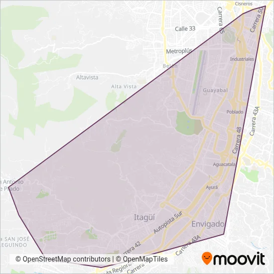 TPC Itagüí coverage area map