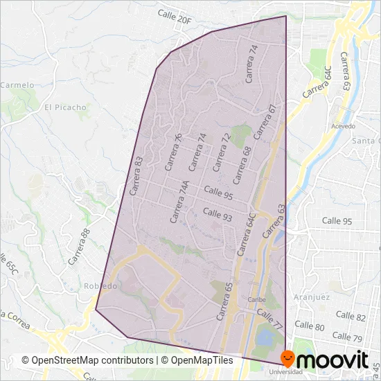 Rutas Integradas (Cuenca 2B) coverage area map