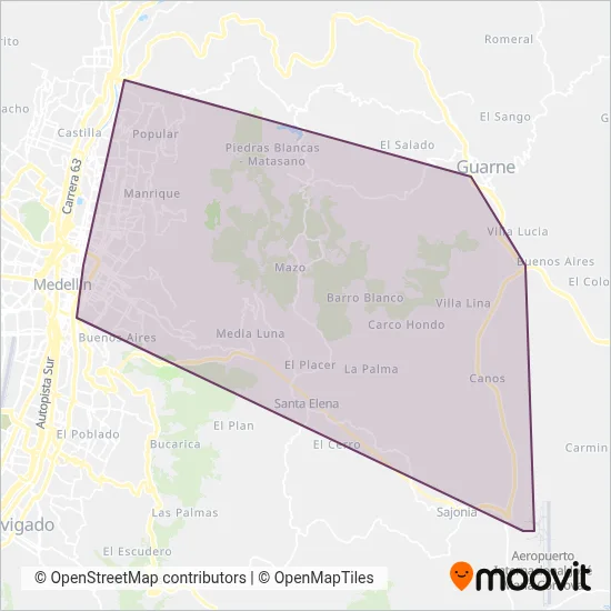 Combuses S.A. coverage area map