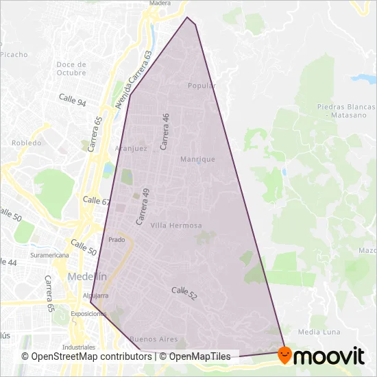 Cuenca 6: Alimentadores Metro coverage area map