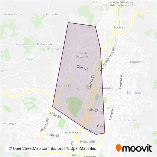 Cuencas 2A y 2B: Rutas Metropolitanas coverage area map