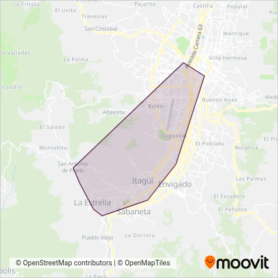 Cuenca 4: Rutas Metropolitanas coverage area map
