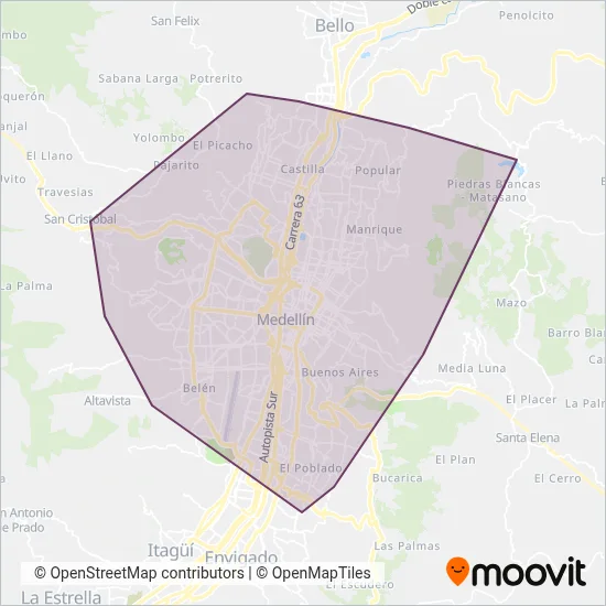 TPC Medellín coverage area map