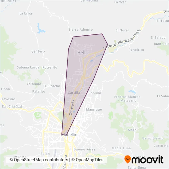 TPC Niquía coverage area map