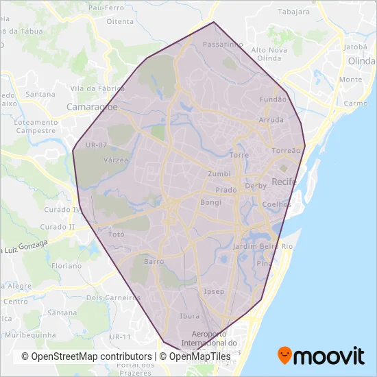 Complementar coverage area map