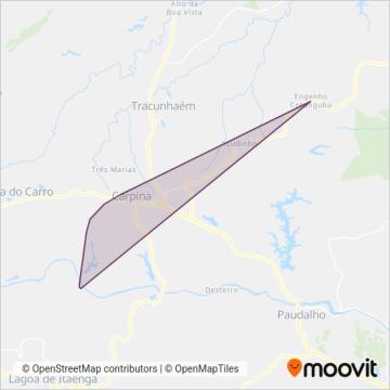 Mapa da área de cobertura da STM e Região de Carpina