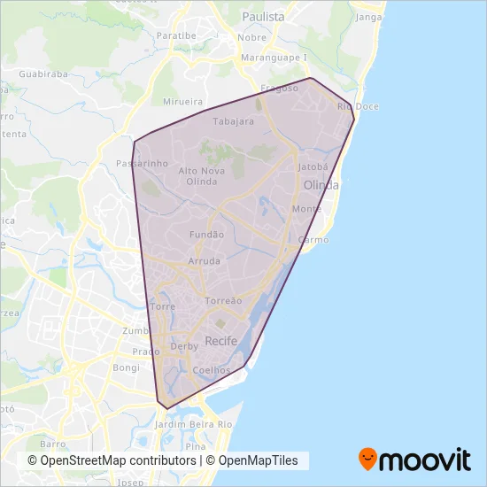 Empresa Caxangá coverage area map