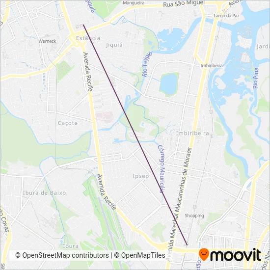 CBTU - Metrô do Recife (Metrorec) - Subway coverage area map