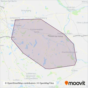 Схема покрытия компании Busverkehr Oder-Spree