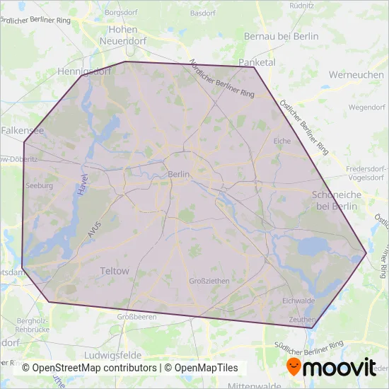 Berliner Verkehrsbetriebe Verbundsgebiet