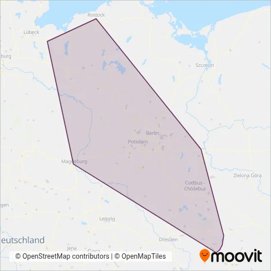 ODEG (Rail) coverage area map