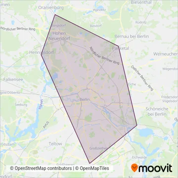 S-Bahn-Bus coverage area map