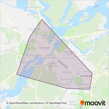 Схема покрытия компании VIP Potsdam (Трамвай)