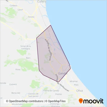 La Marina Gandiense coverage area map
