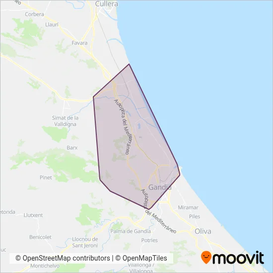 La Marina Gandiense coverage area map